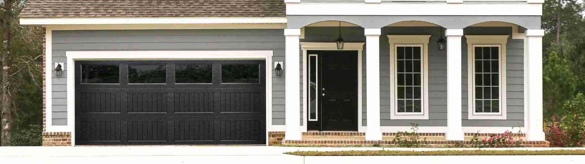 9510-DS-Garage-Door-Ridgefield-Black-Plain Wayne Dalton Designer Steel Collection