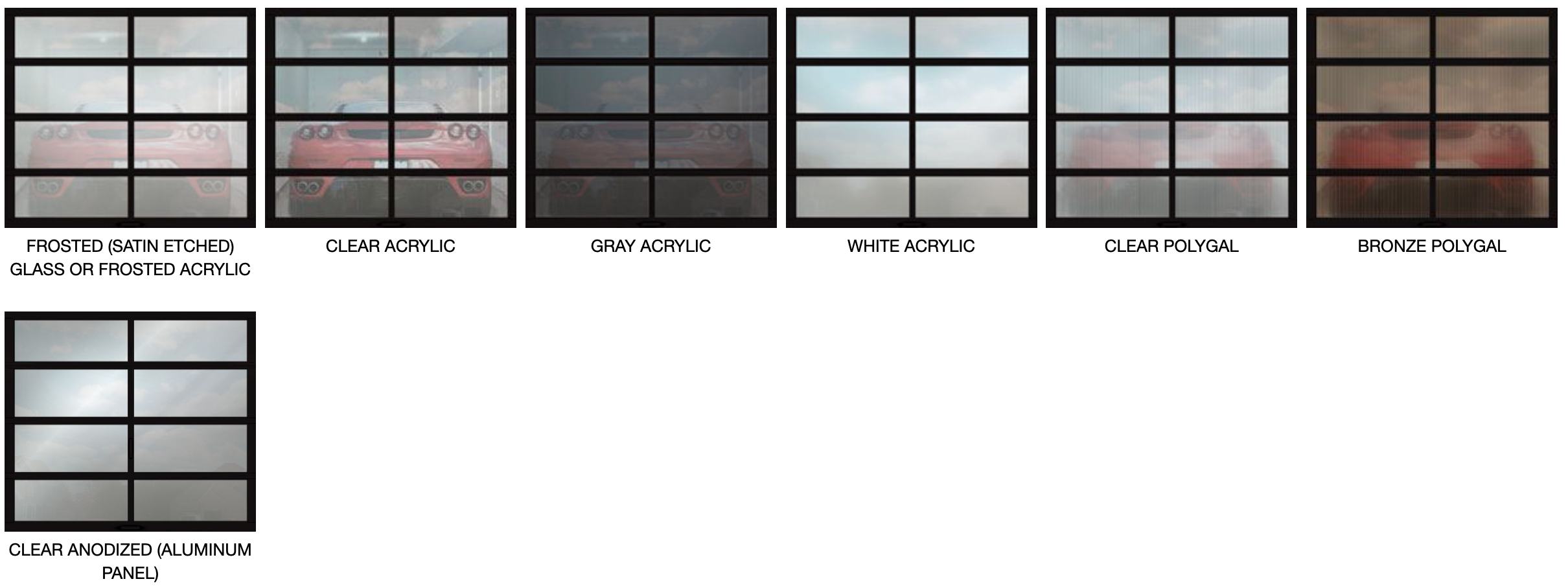 Clopay Overhead Garage Door Avante Collection Options