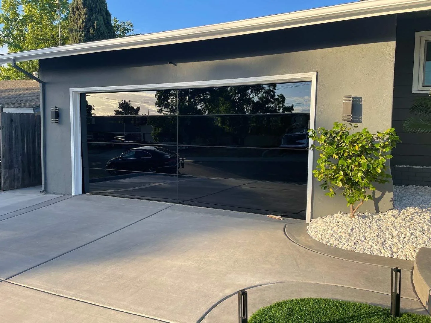 Local Garage Doors offers glass mirror garage doors